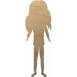 Lady Wooden Craft 4" Cutout, Unfinished Wood DO IT Yourself Paintable Girl