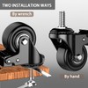2 Inch Caster Wheels, Swivel 3/8" Threaded Stem Casters Set