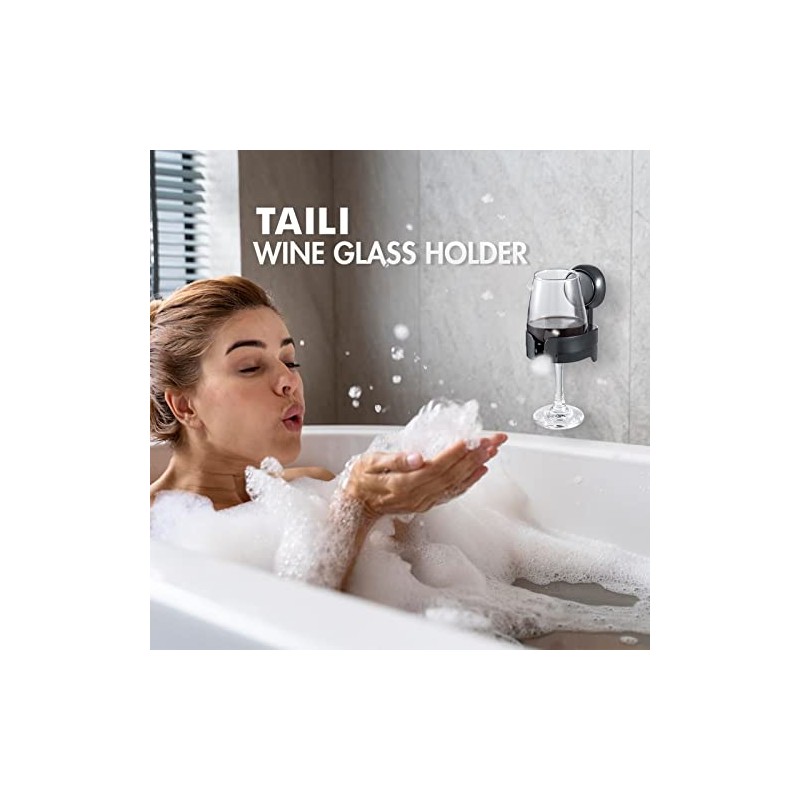 Suction Cup Wine Glass Holder for Shower & Bath -