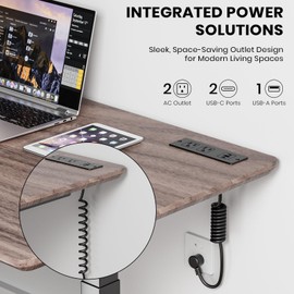 Recessed Furniture Drawer Outlet with 3 Fast-Charging USB Ports & 2 AC Outlets – 5 FT Spring Cord- Black