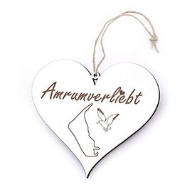Sign Heart Pendant – Amrumverliebt – Island Amrum Door Sign Decorative Sign 13 x 12 cm