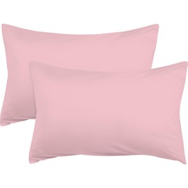 R&Z Plain Dyed Luxury Polycotton Housewife New 2 x Pillow Cases (Pink)