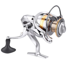 Salt Freshwater Metal Heavy Duty Lightweight Casting Spinning Fishing Reel (Silver-2000)