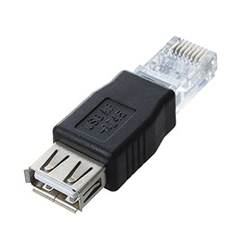 4 adaptadores USB a Ethernet, adaptador USB a RJ45, paquete de 4 unidades USB 2.0 hembra a LAN RJ45 8P8C macho Crystal Ethernet 10 Mb/100 Mb adaptador de red