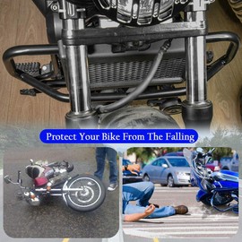 Black Highway Bars for CMX500 Rebel 17-24, Motorcycle Steel Engine Guard Bumper Crash Bar Frame Falling Protector for H-onda Rebel CMX 500 Rebel500 2017 2018 2019 2020 2021 2022 2023 2024