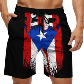 NHJMH Mens Swim Trunks Men Quick Dry Swim Short with Pockets Trinidad and Tobago Flag Board Beach Shorts
