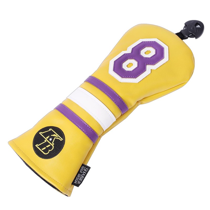 Yellow Number 8 Soft PU Leather Golf Club Headcover for