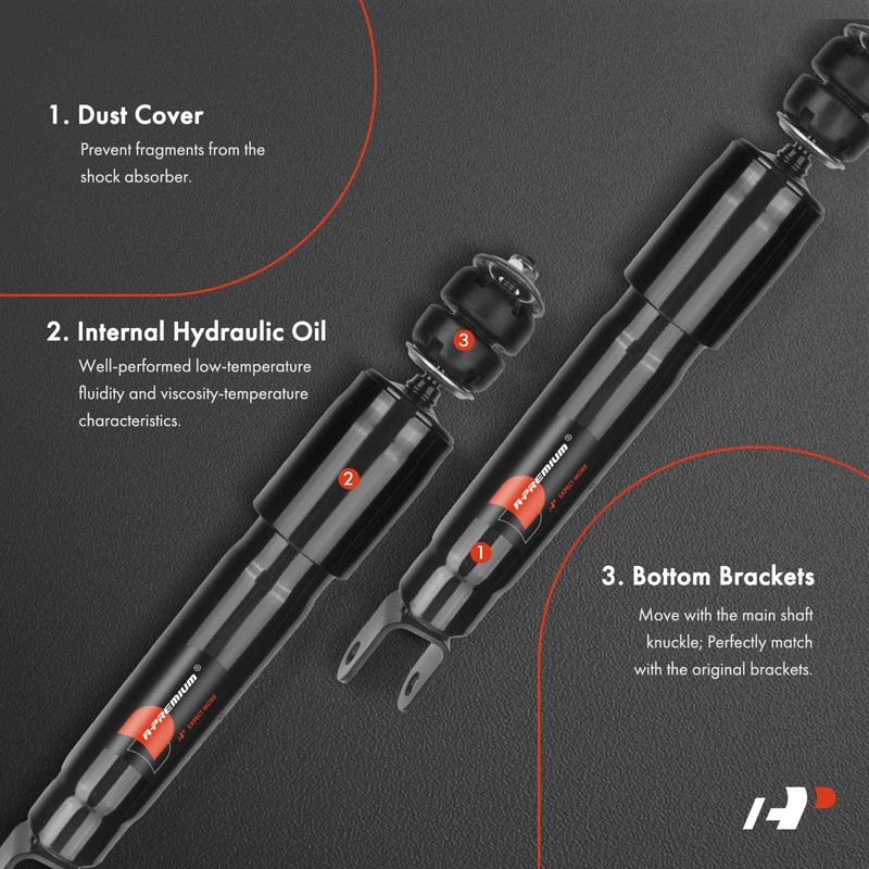 A-Premium Front Shock Absorber Compatible with Hummer H3 2006-2010, 2-PC