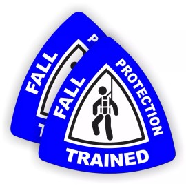 Unbranded/Generic 2x Fall Protection Trained Hard Hat Stickers | Safety Harness Helmet Decals