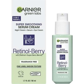 Garnier SERUM SUAVIZANTE SUPERALISANTE 3 EN 1 de Green Labs, crema, retinol y bayas, 1,7 fl oz