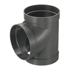 PATIKIL 6 Inch 3 Way Duct Splitter, T Shape Duct Connector 3 Way Hose Adapter Fire-Resistant Connector for HVAC Dryer Exhaust Fan Vent Systems, Grey