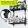 Orimade Over The Door Shower Caddy Adjustable 3 Tier Black,Bathroom