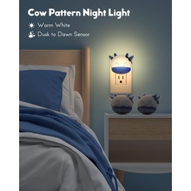 Tonitre Night Light Plug into Wall, LED Night Light with Auto Dusk to Dawn Sensor, Soft Warm White Nightlights for Kids Room Hallway Bedroom Nursery Bathroom Kitchen, 3000K, Not Dimmable, 2 Pack