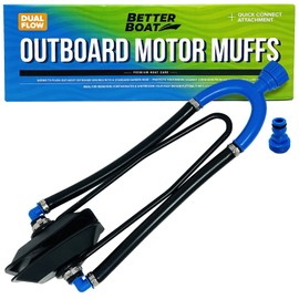 Boat Motor Muffs, Outboard & Inboard I/O Engine Flush Kit, Ear Flusher Hose Adapter for Marine Engine Winterizing, Flushing & Warming