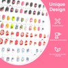 SGERUFZ 4 Sheets Girls Press On False Nails, Children Full