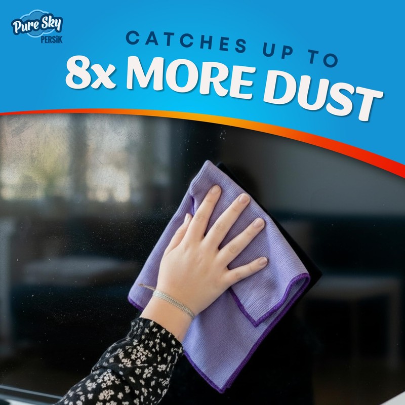 Pure Sky Microfiber Window & Glass Cleaning Cloth - JUST