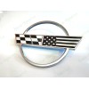 AUTO 1PC Chrome Black Rear Gas Lid Cross US Flags