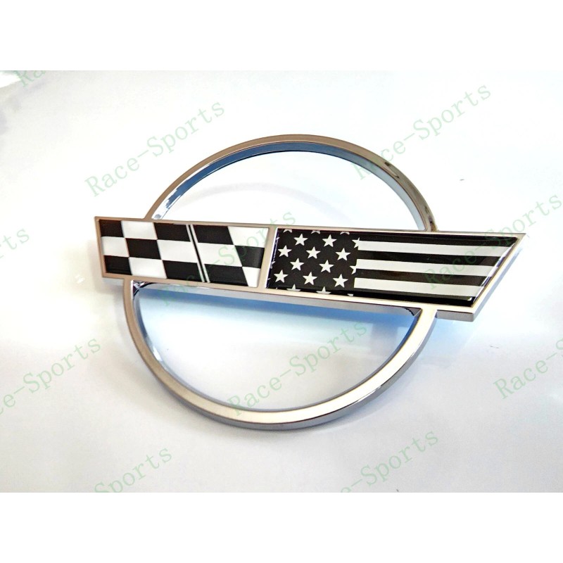 AUTO 1PC Chrome Black Rear Gas Lid Cross US Flags