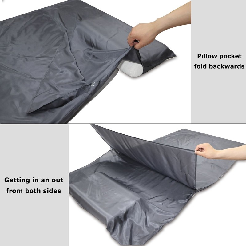 BROWINT Silk Sleeping Bag Liner, Silk Sleep Sack, Extra Wide