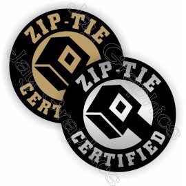 Unbranded/Generic ZIP TIE CERTIFIED Funny Hard Hat or Helmet Stickers | 2-inch Decals Tan & Silver