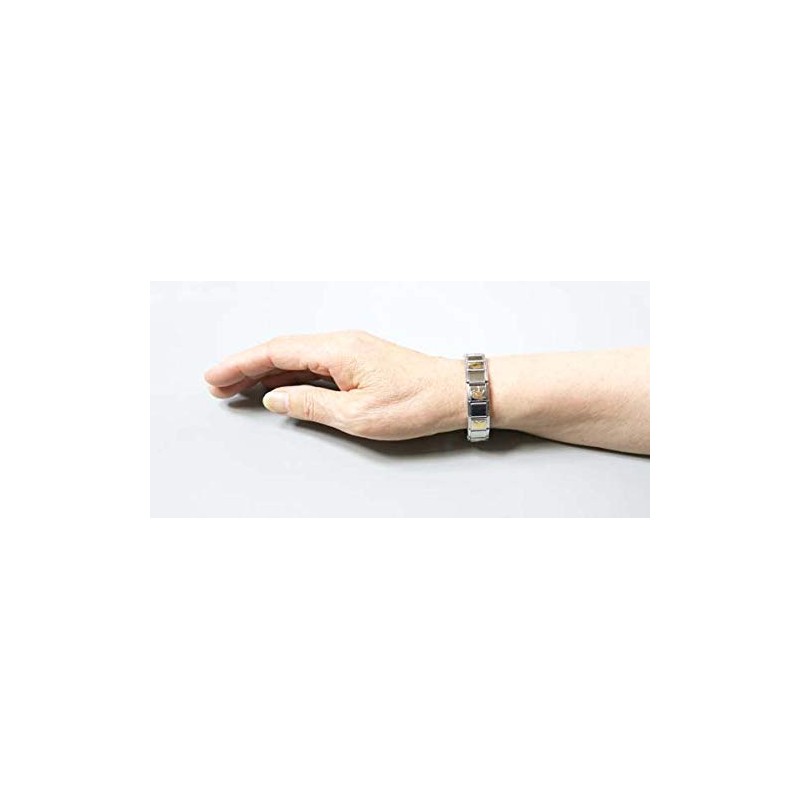 Germanium Bracelet (L) with Japanese Traditional Auspicious "Hachio" Design