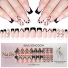 EternalClassic Black French Tip Press on Nails Long Square, Matte