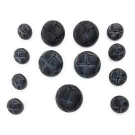 Navy Buttons Set,Leather Look for Coats Blazer 13 Pc." [Ideal for Harris Tweed, Camel-Hair, Cashmere, High-End Sport Coats & Blazers]