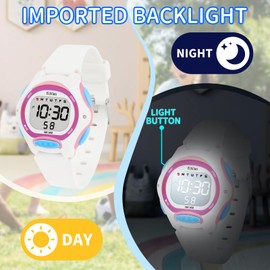 Edillas Kids Watch Digital for Girls Boys, Children Waterproof Wristwatches Multi-Functional with LED Backlight Alarm/Stopwatch for Kids Student Ages 4-13