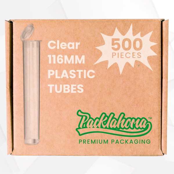 Packlahoma 500 Pcs 116mm Tubes Clear Plastic Squeeze Tubes with