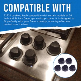 SeDeplacer 72731 Black Cooktop Knob Compatible with Dacor Stove(for Certain Models of 30 inch and 36 inch Gas Cooktop Stoves),Also Fits DACO-139224, AP3772730, PGM3041S, PGM3651S (5)