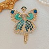 Enchanting Gold - toned Ballerina Fairy Brooch with Turquoise &