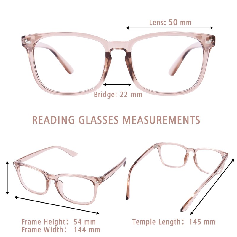OPTOFENDY Progressive Multifocal Reading Glasses for Women Men, Square Blue
