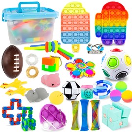 YOLOMOON Sensory Fidget Toys Set for Boys Girls, Kids Toys Fidget Toy Pack with Storage Box, Fidget Toy for Kids Adults, Gifts for Boys Girls Birthday Party Favors, Bag Fillers Christmas Gifts