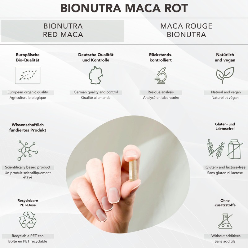 BIONUTRA® Maca Red Capsules Organic (270 x 750 mg), German