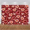 DHXXSC 8X6FT Red Heart Photo Backdrop Valentine's Day Backdrop 90s