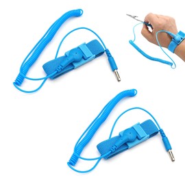 2 Pcs Anti Static Wrist Strap, Wrist Strap Band with Grounding Wire, Wrist Strap Band ESD Discharge, Adjustable Antistatic Wristband, Includes Alligator Clip, Prevent Build up of Static Electricity