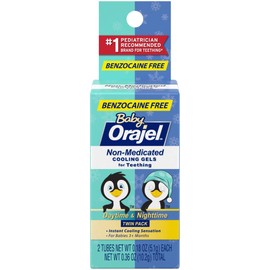 Orajel Baby Daytime and Nighttime Non-Medicated Cooling Gels for Teething, 2 tubes, 0.18 oz each
