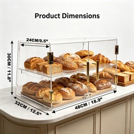 2-Tier Pastry Display Case with Removable Tray