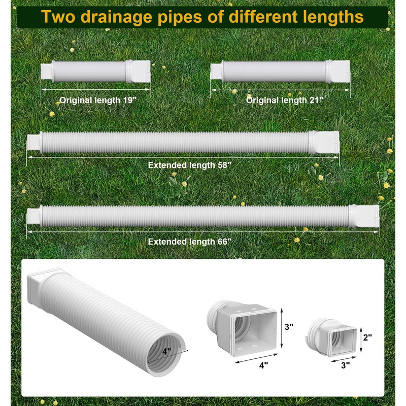 Ogutter Rain Gutter Downspout Extensions, Downspout Extender for Rainwater Drainage