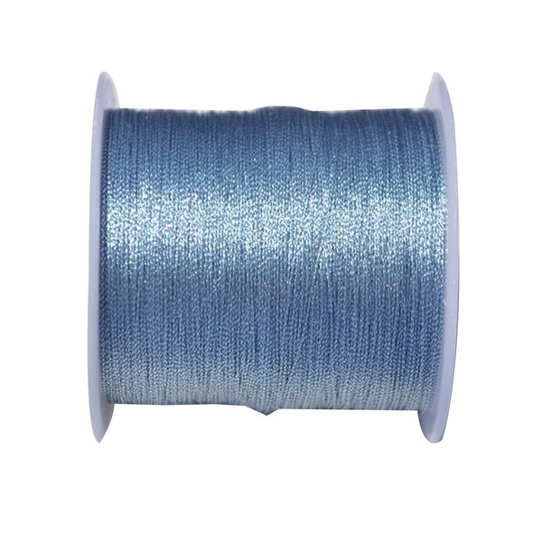 1 Roll Blue Tinsel String 0.4mmx50m Metallic Beading Cord Metallic