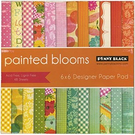 Penny Black Paper Pad x 6-inch 48 kg-Painted Blooms