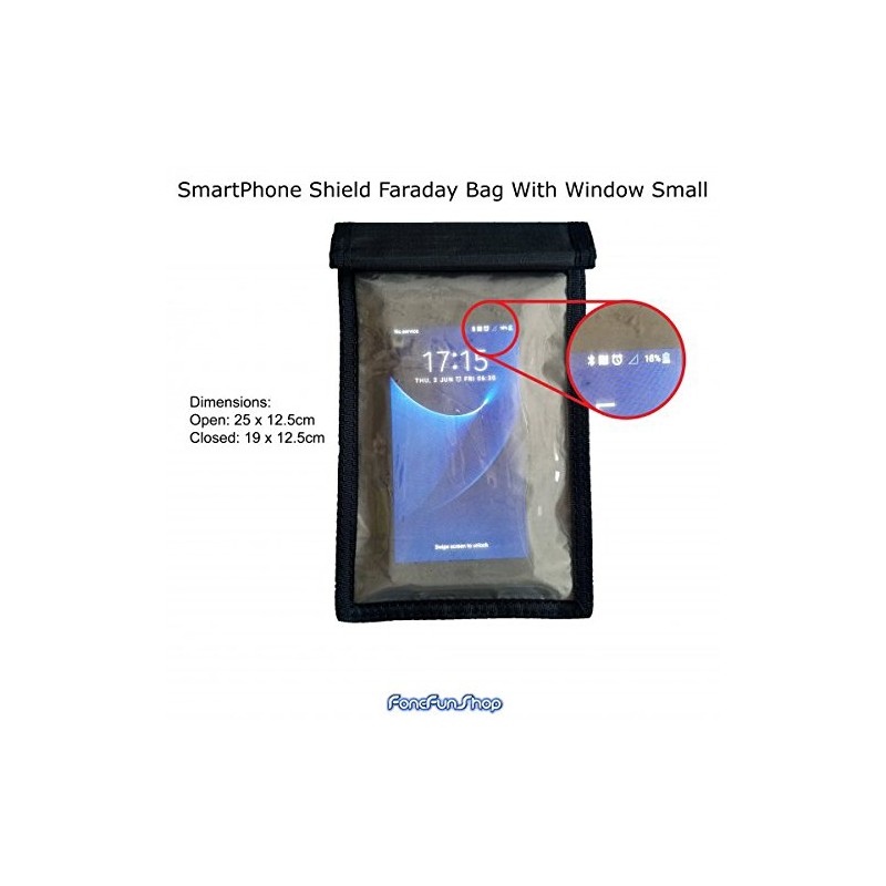 fonefunshop SmartPhone Shield Faraday Bag With Window - Small (VKF1)