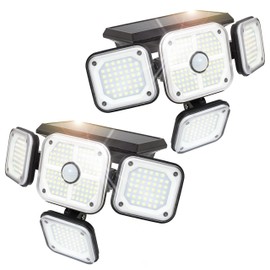 Moss & Stone Solar Outdoor Lights, IP44 Waterproof Outdoor Lights Solar Powered 3 Modes Motion Sensor Lights, 231 LED Security Lights 270° Wide Angle for Garden Patio Yard - 2Pack