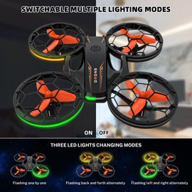 Drones - RC Drone with Auto Hovering and Headless Mode, Quadcopter with LED Light, Propeller Full Protect, 3D Flips, 3 Batteries, Remote Control, Best Gifts
