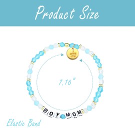 ProNature 2 Pcs BoyMom BoyDda Beaded Bracelet Beads Jewelry Bracelet Mom Dad Parents Gifts for New BoyMom Mama Daddy Women Men