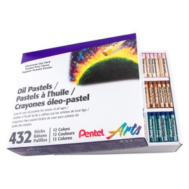 Pentel Arts Oil Pastels - 432 Piece Classroom Size Pack (PHN-12CP2)