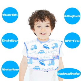 norinori Baby Bibs Waterproof Bibs Pack of 4 with Baby Bibs Children's Bibs Suitable for 6-24 Months Boys Girls (Colour 2), Colour 2