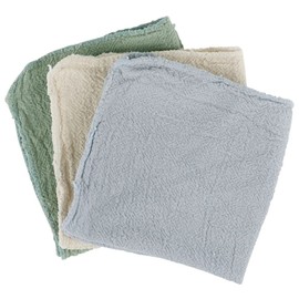 Redecker Multi Purpose Cleaning Cloth - Cotton (Set of 3), Blue/Natural/Green