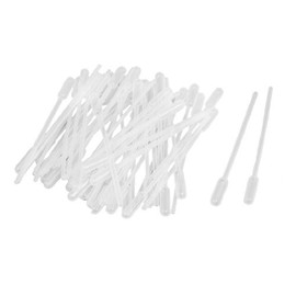 50 Pcs Clear White Plastic 4.5" Long Liquid Dropper Pasteur Pipette