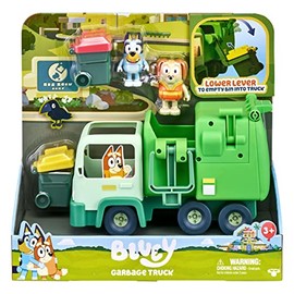 Bluey -Garbage Truck and Garbage Collection Playset Helps Sort and Pick Up Waste Includes: 2 Figures, 1 Garbage Truck, 2 Accessories